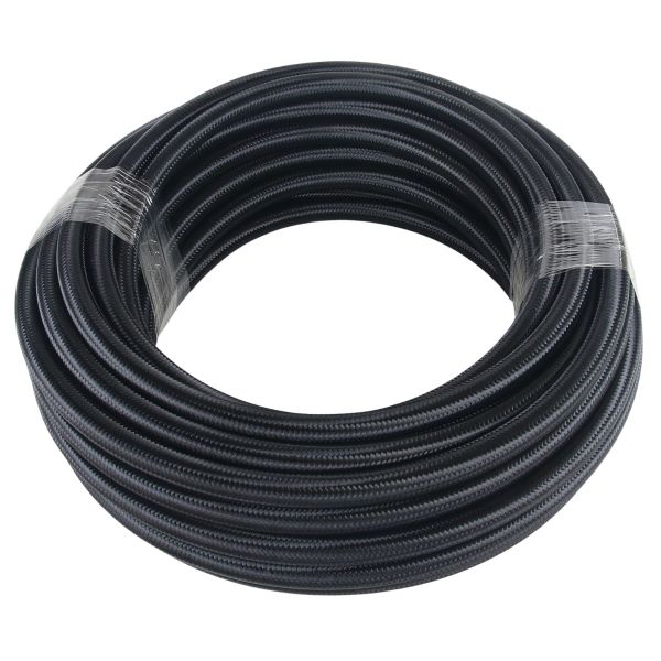AN-06 PTFE Stainless Steel Braided Hose Black Nylon - 1m
