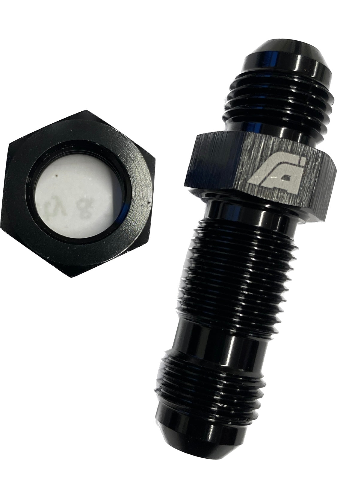 AN-06 Bulkhead With Nut - Black