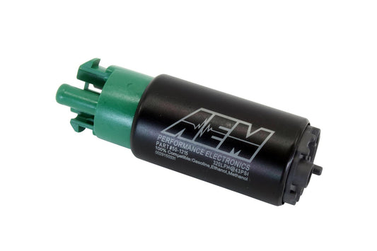 AEM 340LPH E85-Compatible High Flow In-Tank Fuel Pump 65MM Short Offset Inlet