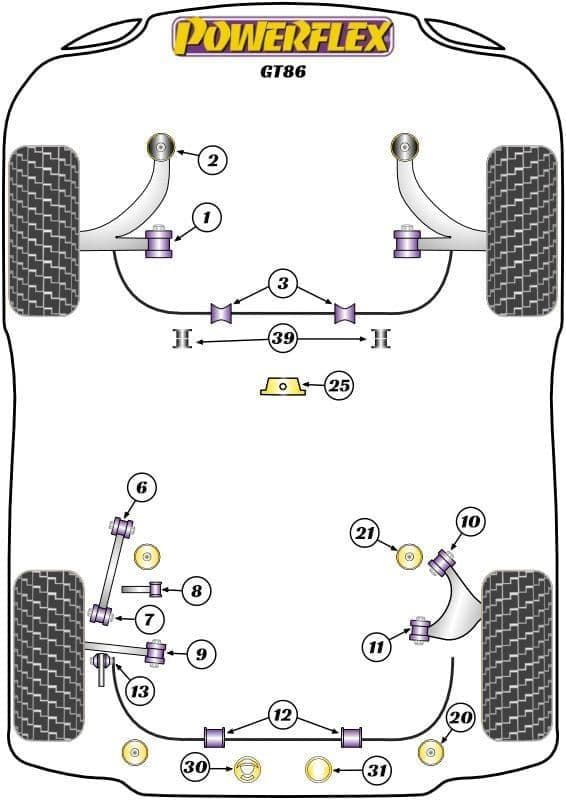 Front Arm Front Bush Caster Adjust - GT86 / BRZ (2012 on)