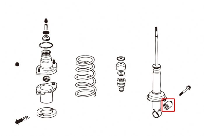 Rear Shock Absorber Bottom Bush (Uprated Rubber)