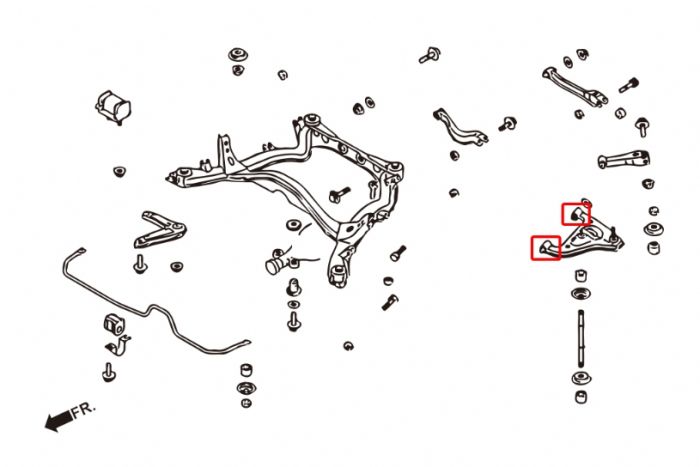 S14/15 R33/R34 REAR LOWER CONTROL ARM BUSHING(HARDEN RUBBER) 4PCS/SET
