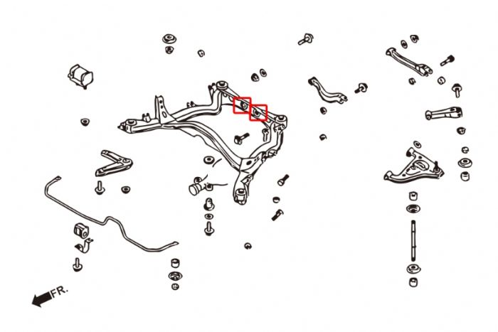 NISSAN S14/S15/R33/R34 2WD
R33/R34 4WD WGNC34 STAGEA M/T 4WD
REAR DIFF SUPPORT MEMBER BUSH (HARDEN RUBBER) 2PCS/SET