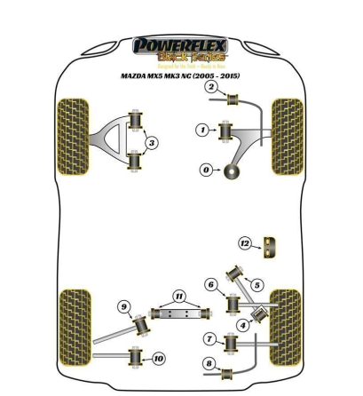Rear Upper Forward Link Arm Inner Bush Black Series Mazda MK3 NC (2005-2015)
