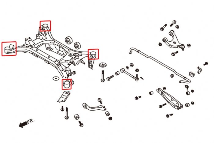 REAR SUBFRAME BUSH ( Uprated Rubber )