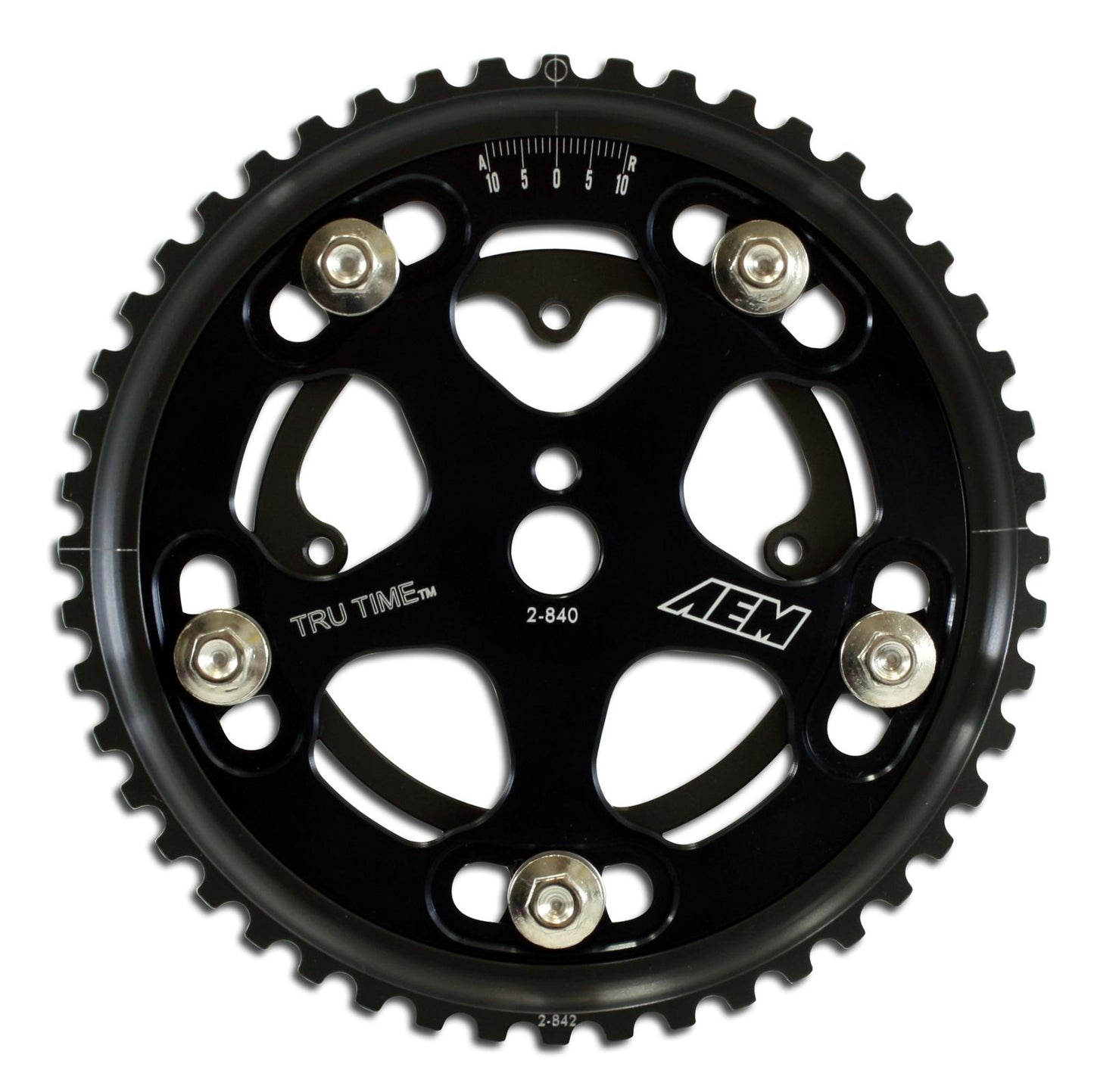 AEM Tru-Time Adjustable Cam Gear Black 5-Bolt