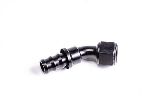 Radium Pushlok Hose End, 8An 45 Deg.