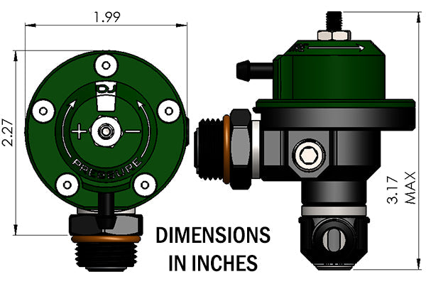 Radium Direct Mount Fuel Regulator 8An Orb Green