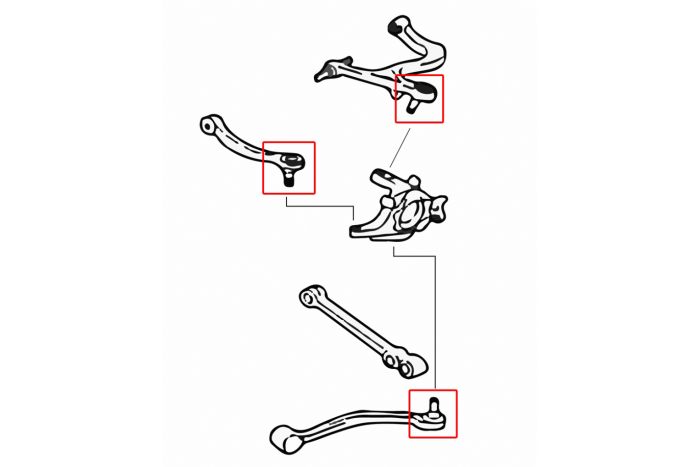 4 Rear A-Arm Upper & Lower Ball Joints For John Deere RSX860i / RSX850i Trail Sport – Caltric (Replaces AM147738)