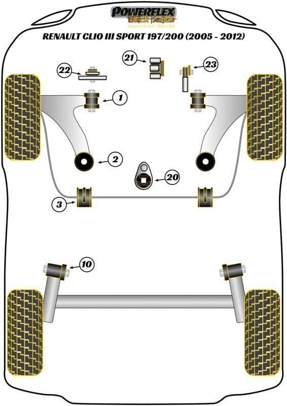 Rear Shock Upper Mount  'Black Series' Clio III 197/200