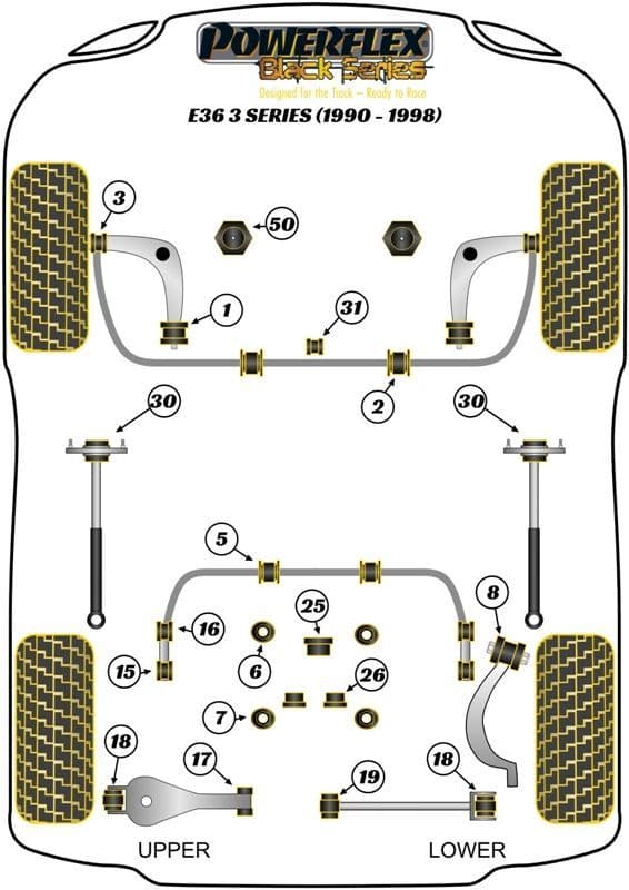 Rear Diff Front Mounting Bush 'Black Series' E36 inc M3
